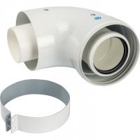 Элемент дымохода конденсац. адаптер 90° Ø60/100 м/п PP-FE c хомутом (совместим. с Vaillant, Ariston) Stout SCA-8610-230090