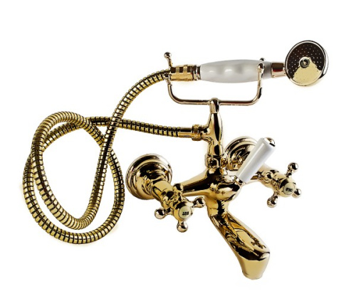 Смеситель для ванны Kludi Adlon 514414520 латунь, настенный, крестообразные рукоятки