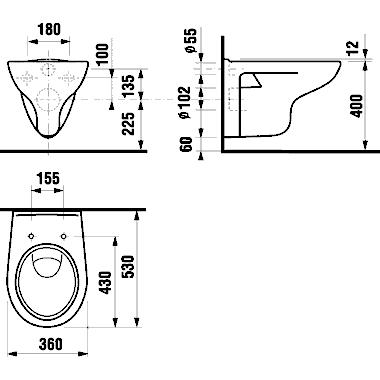 Унитаз подвесной Jika Olymp 206110000001 белый 530x360