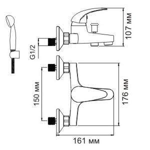 Смеситель WasserKraft Isen 2601 для ванны