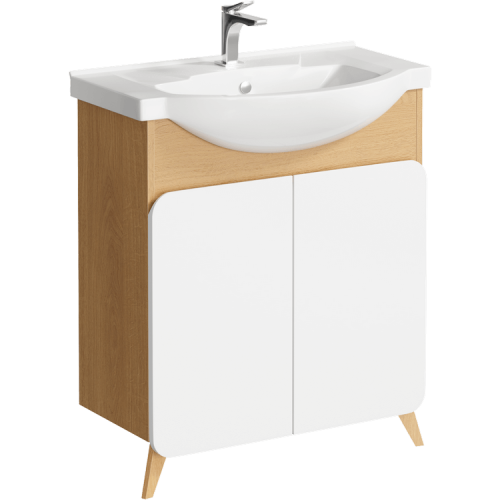 Тумба с умывальником AQWELLA Basic 75 Дуб золотой BAS0107DZ