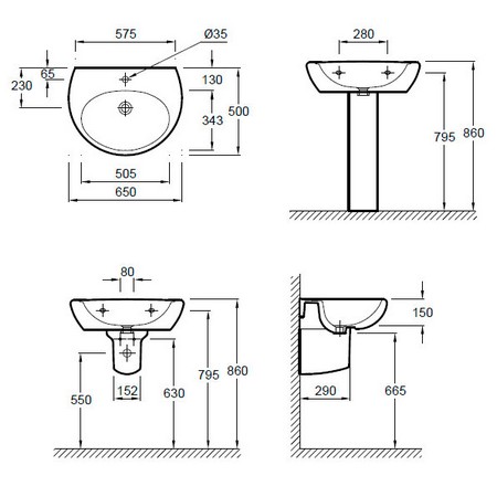 Пьедестал Jacob Delafon Odeon 15537G-00 белый