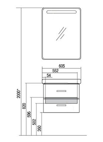 Тумба Акватон Америна 60 черный, подвесная 1A135401AM950