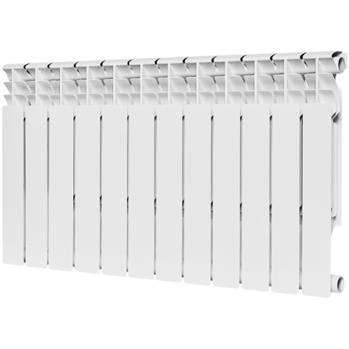 Биметаллический радиатор Rommer Plus Bm 500 - 12 секций, боковое, белый RAL9016