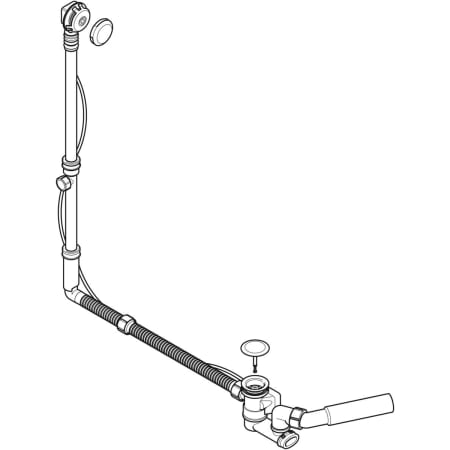 Слив для ванны Geberit с поворотным механизмом, d52, с декоративным комплектом, специальный размер 150.525.21.1
