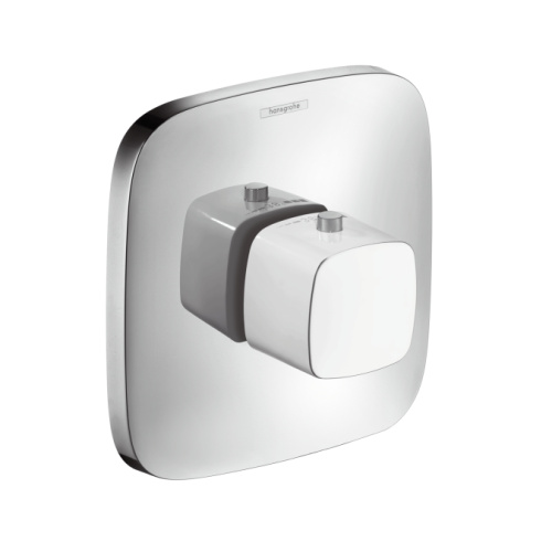 Смеситель для душа Hansgrohe PuraVida 15772400 Белый/Хром, скрытого монтажа, неполный комплект, термостатический