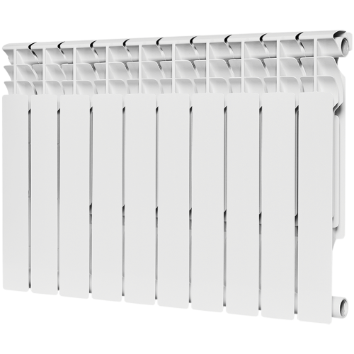 Биметаллический радиатор Rommer Plus Bm 500 - 10 секций, боковое, белый RAL9016