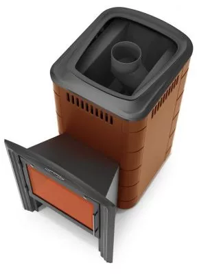 Банная печь Тунгуска 2017 Carbon Витра терракота