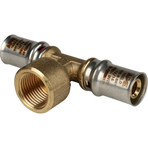 Тройник с резьбой пресс 16x1/2"Вx16 Stout металлопластик SFP-0007-001216