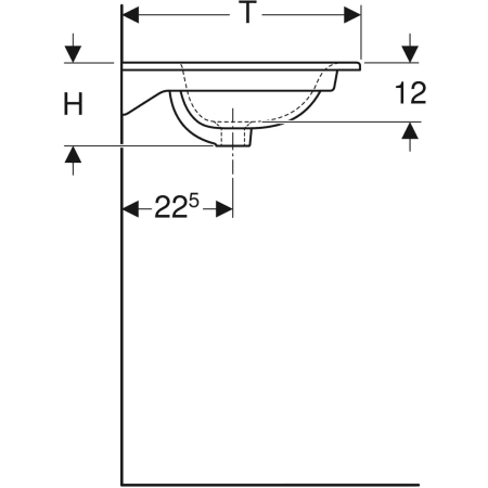 Встраиваемая раковина Geberit Renova Plan 122280000