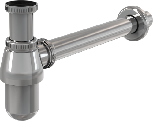 Сифон Alcaplast d 32 мм, для раковины, с накидной гайкой 5/4", цельнометаллический A431