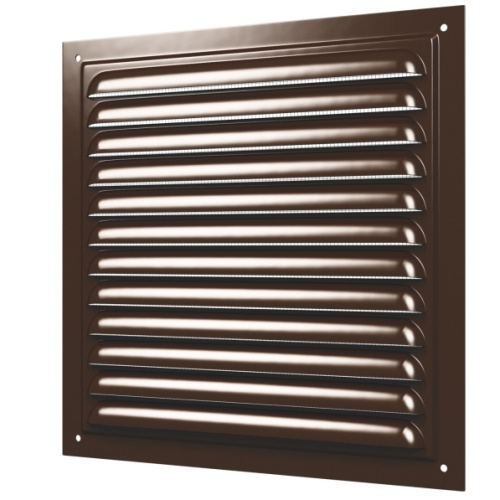 2020МЭ Решетка ЭРА вентиляционная металлическая, с сеткой 200х200, коричневая