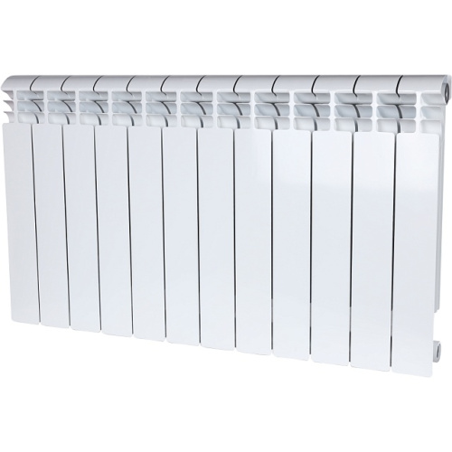 Алюминиевый радиатор STOUT VEGA 500 - 12 секции, боковое, белый RAL 9016