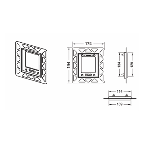 Монтажная рамка TECE черная для стеклянных клавиши Loop и Square на писсуар 9240647