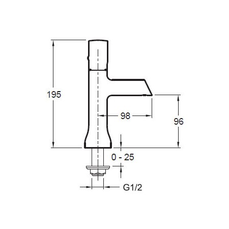 Монокран Jacob Delafon Toobi E8967-CP хром, с одной керамической кран-буксой