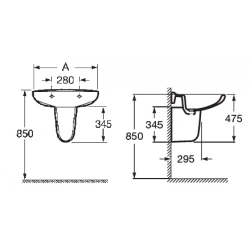Раковина Roca Victoria 650x510 настенная 327391000