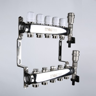 Коллектор отопления Valtec 1"нерж., 10x3/4"ЕК без расходомеров VTc.588.EMNX.0610