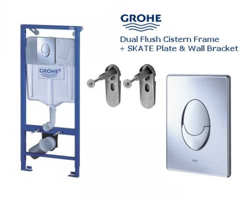 Инсталляция для унитаза 3 в 1 Grohe Rapid SL, бачок GD2, клавиша Skate Air 38721001