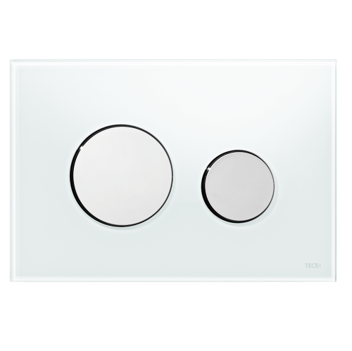 Смывная клавиша TECE loop 9240660  стекло белое, клавиши хром матовый