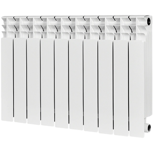 Биметаллический радиатор STOUT TITAN 500 - 10 секций, боковое, белый RAL 9016