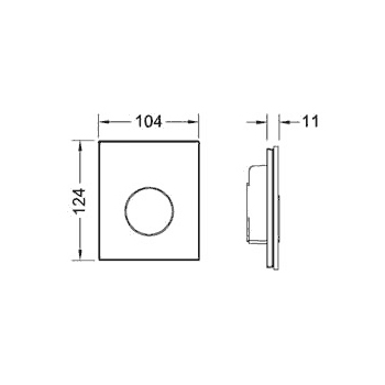 Смывная клавиша для писсура TECE loop 9242662  стекло зеленое, клавиша нержавеющая сталь (с покрытием против отпечатков пальцев)