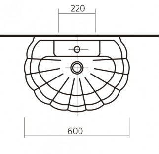 Раковина Sanita Ромашка 600x220 белый