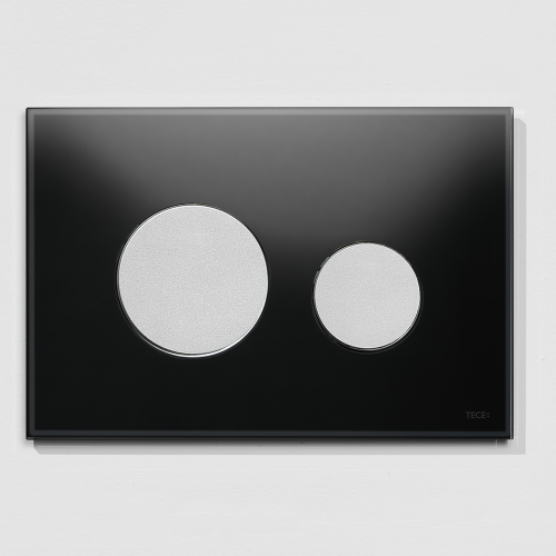 Смывная клавиша TECE loop 9240655  стекло чёрное, клавиши хром матовый