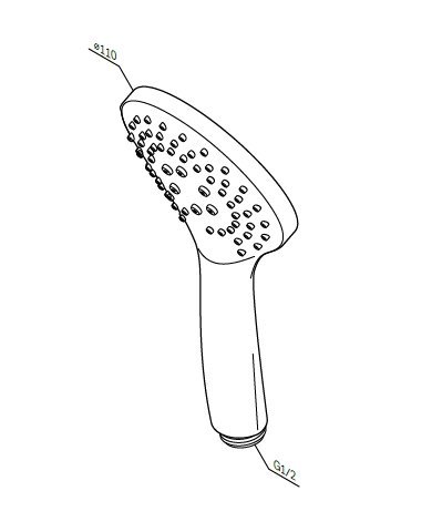 Лейка ручного душа 110 мм 1 режим Am.Pm Gem F0290064 хром