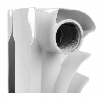 Алюминиевый радиатор Rommer Profi 350 - 12 секций, боковое, белый RAL 9016