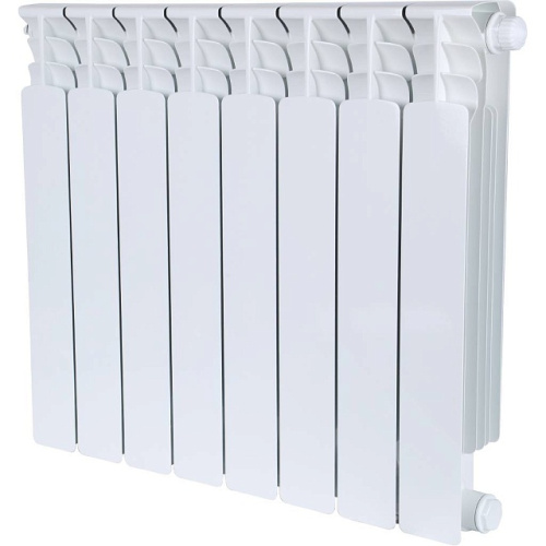 Биметаллический радиатор STOUT Space 500 - 8 секций, нижнее справа, белый RAL 9016