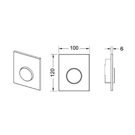 Смывная клавиша для писсура TECE loop 9242640  белый, антибактериальный