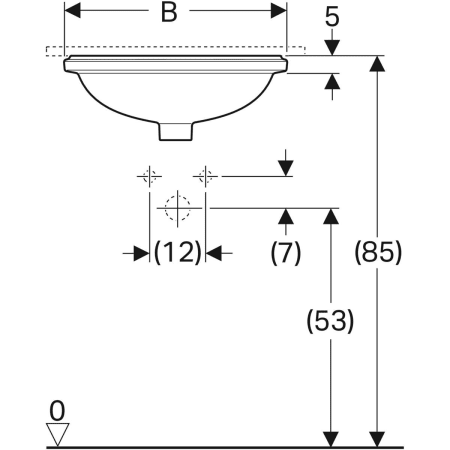 Раковина под столешницу Geberit VariForm овальной формы 500.752.01.2
