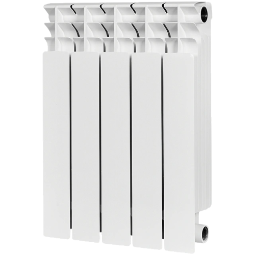 Биметаллический радиатор STOUT TITAN 500 - 5 секций, боковое, белый RAL 9016