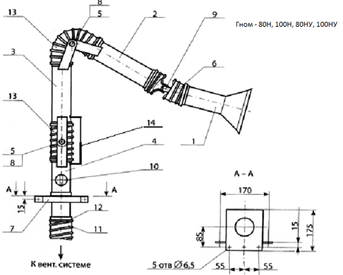 Воздуховытяжное устройство Гном-80 УН