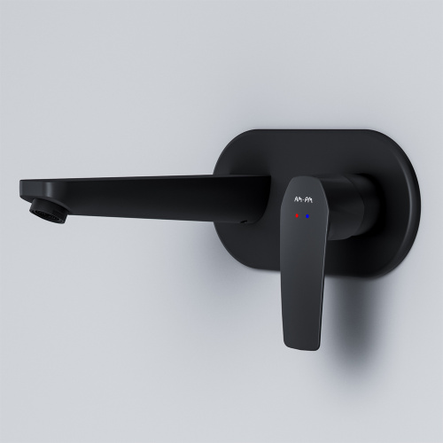 Смеситель для раковины Am.Pm Gem F90A72222 встраиваемый, излив 187 мм, черный