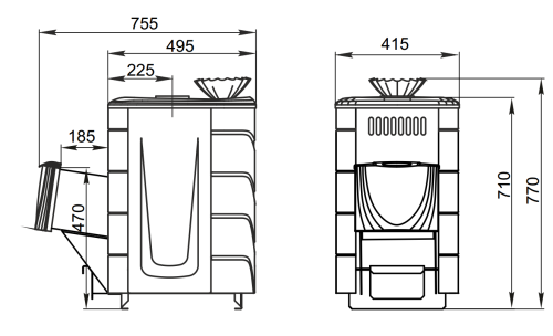 Банная печь Гейзер Мини 2016 Carbon ДН КТК ЗК ТО антрацит Термофор