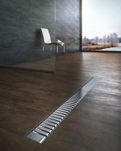 Решетка Alcaplast LINE-550L для водоотводящего желоба (APZ1, APZ4, APZ12), нержавеющая сталь, глянцевый, L 550 мм