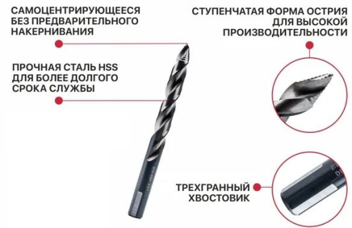 Сверло 11 мм самоцентрирующееся WALLBOX