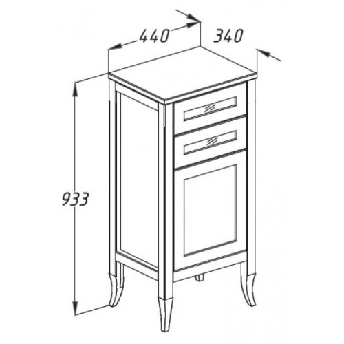 Комод Opadiris Мираж 44 L левый, светлый орех 00-00000047