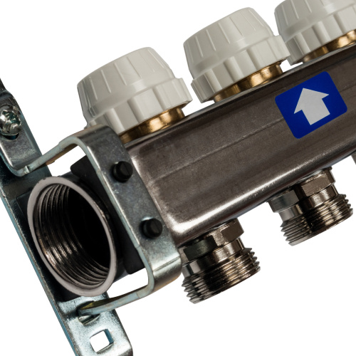 Коллектор отопления STOUT 1"нержа., 9x3/4" с расxодомерами, без кранов SMS 0927 000009