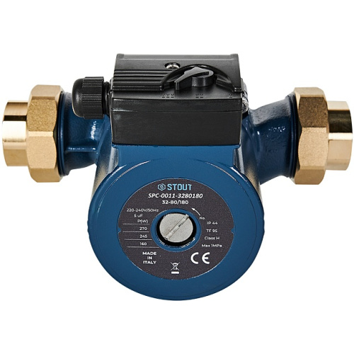 Циркуляционный насос Stout SPC-0011 32/80-180 мм, до 166 л./мин. с латунными гайками