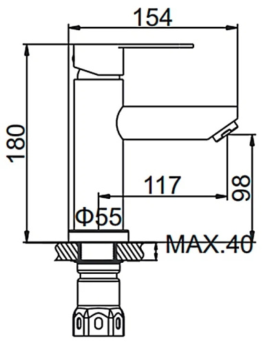 Смеситель для раковины Ledeme L71003 нержавейка SUS304