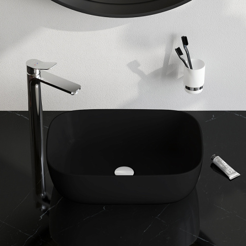 Раковина накладная 45 Am.Pm Func M8FWCC10450BM черный матовый, санфарфор