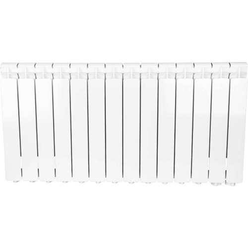 Алюминиевый радиатор STOUT Bravo 500 - 14 секций, нижнее справа, белый RAL 9010