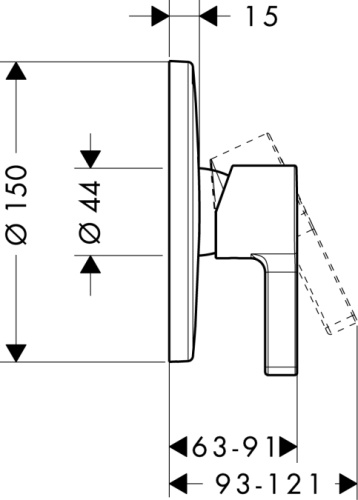 Смеситель для скрытого монтажа Hansgrohe Metris S 31665000 Хром, неполный комплект