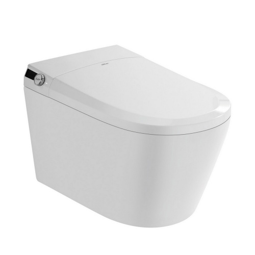Комплект ABBER подвесной электронный унитаз-биде Bequem AC1119S белый с импульсным смывом, инсталляция AC0101P