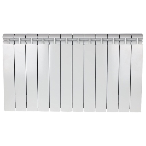 Биметаллический радиатор STOUT ALPHA 500 - 12 секций, боковое, белый RAL 9016