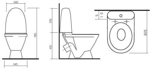 Унитаз-компакт Sanita Виктория (Эконом)