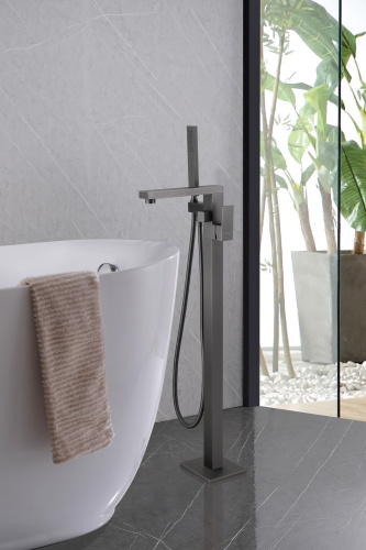 Смеситель для ванны ABBER Daheim AF8215NG напольный, никель