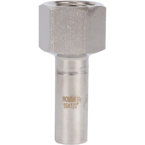 Вставка переходная НПр-ВР 15x1/2" пресс, нержавеющая сталь Rommer